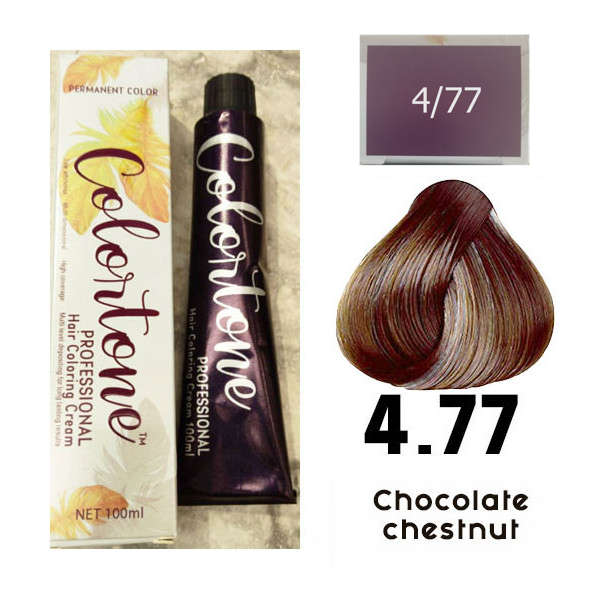 Colortone Professional Hair Dye Toner Tint Coloring Cream - 4.77 Chocolate chestnut brown