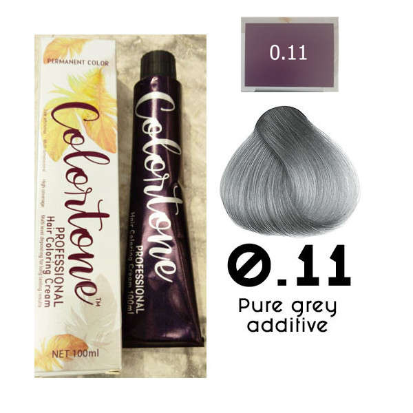 Colortone Professional Hair Dye Additive Tint Coloring Cream - 0.11 pure grey additive (for lifting