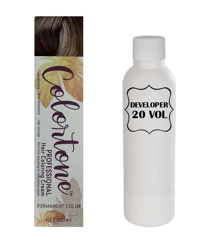 Colortone Professional Hair Dye Tint Double Coverage Coloring Cream - 6.2 Anti-red high lift chocola