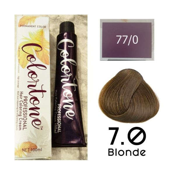 Colortone Professional Hair Dye Tint Double Coverage Coloring Cream - 7.0 Blonde