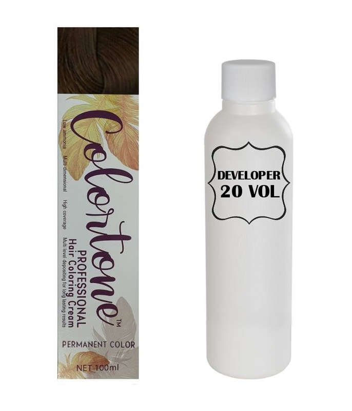 Colortone Professional Hair Dye Tint Double Coverage Coloring Cream - 6.0 Darkest chestnut-blonde