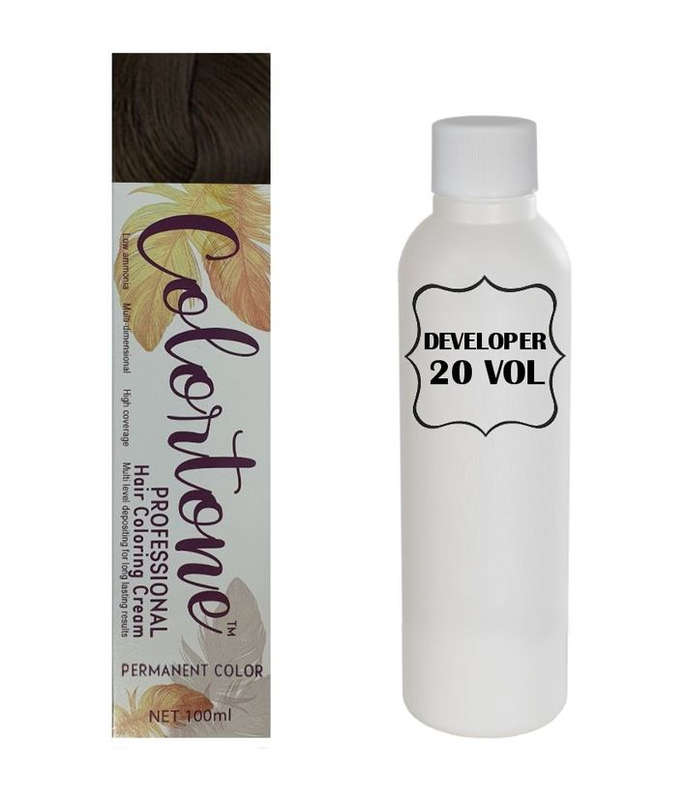 Colortone Professional Hair Dye Tint Double Coverage Coloring Cream - 5.0 Medium Chocolate