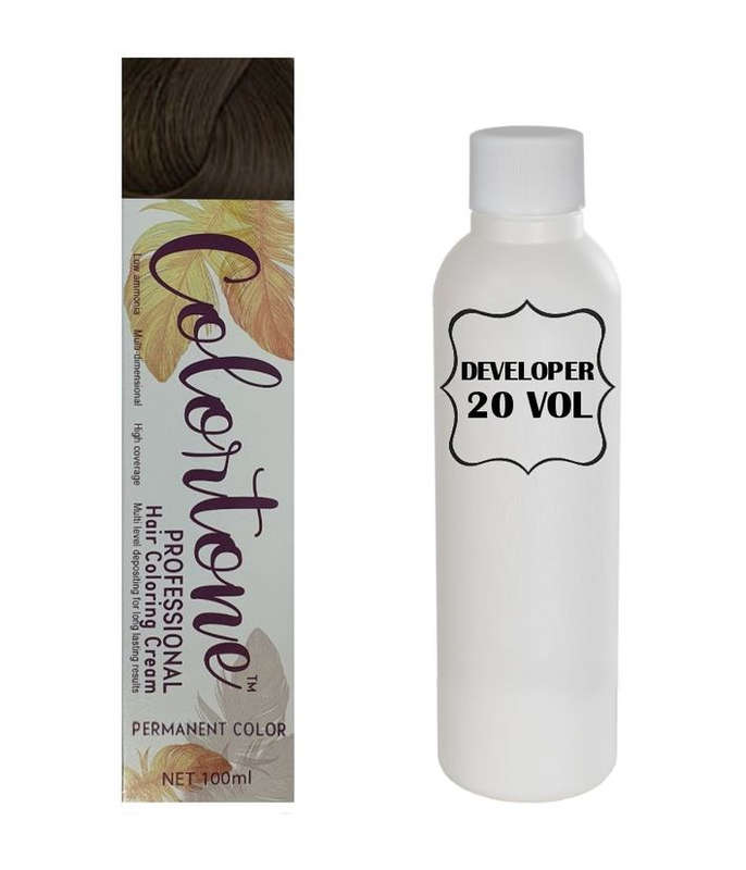 Colortone Professional Hair Dye Tint Double Coverage Coloring Cream - 4.0 Dark Chocolate