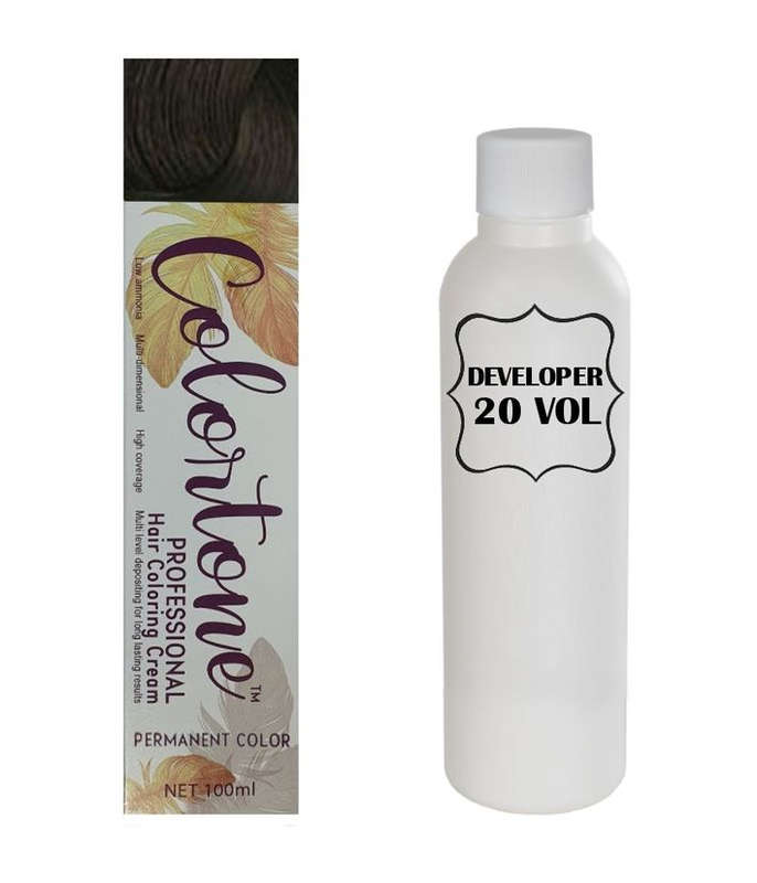 Colortone Professional Hair Dye Tint Double Coverage Coloring Cream - 3.0 Dark brown