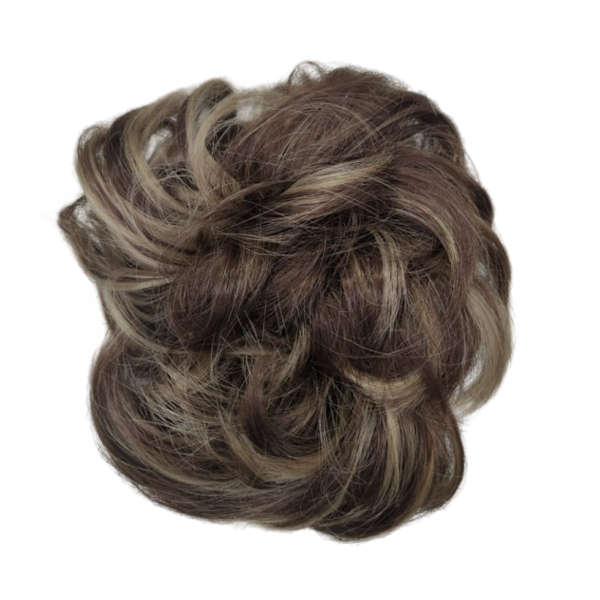 Messy Chignon Scrunchie Hair Bun Pony Updo For Women - 9H24 Natural Ash Blonde