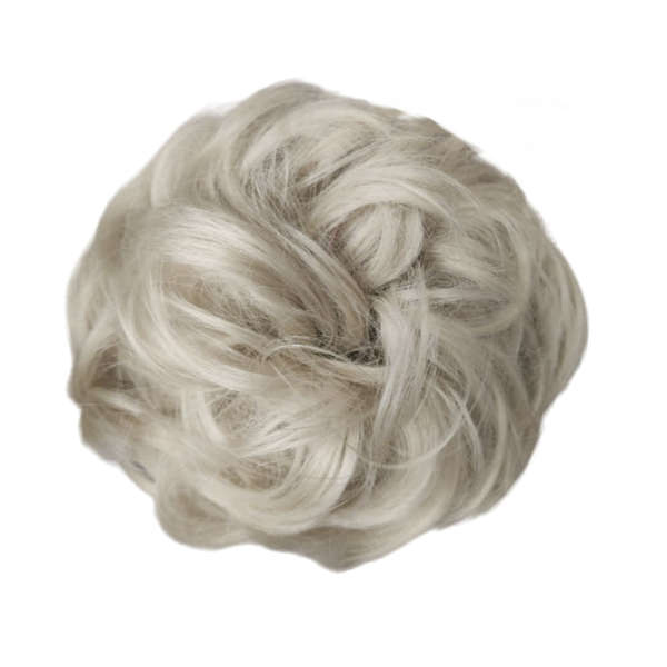 Messy Chignon Scrunchie Hair Bun Pony Updo For Women - 88 Light Pearl Blonde