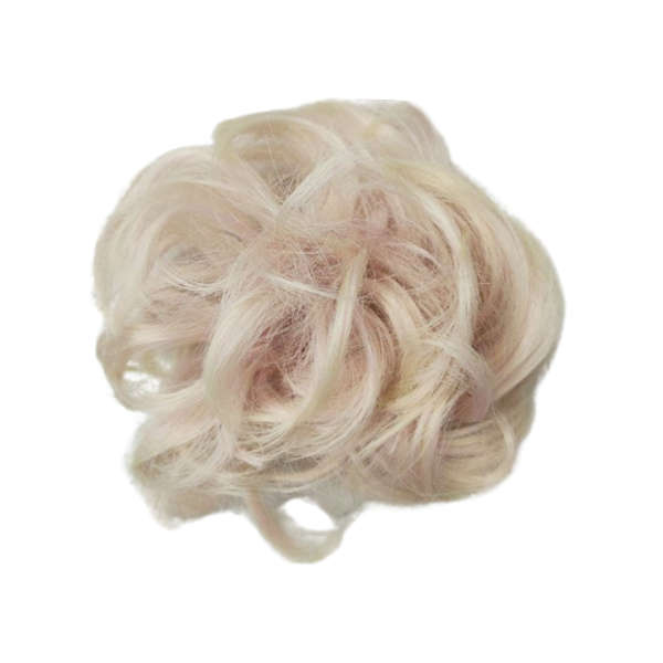 Messy Chignon Scrunchie Hair Bun Pony Updo For Women - T272C-613 Lighter Pearl Blonde