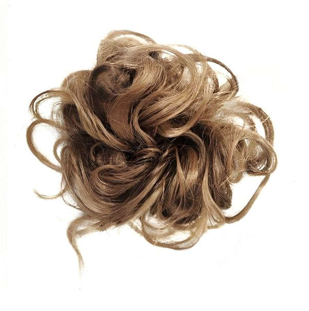 Messy Chignon Scrunchie Hair Bun Pony Updo For Women - 6AT27 Lighter Brown Mix