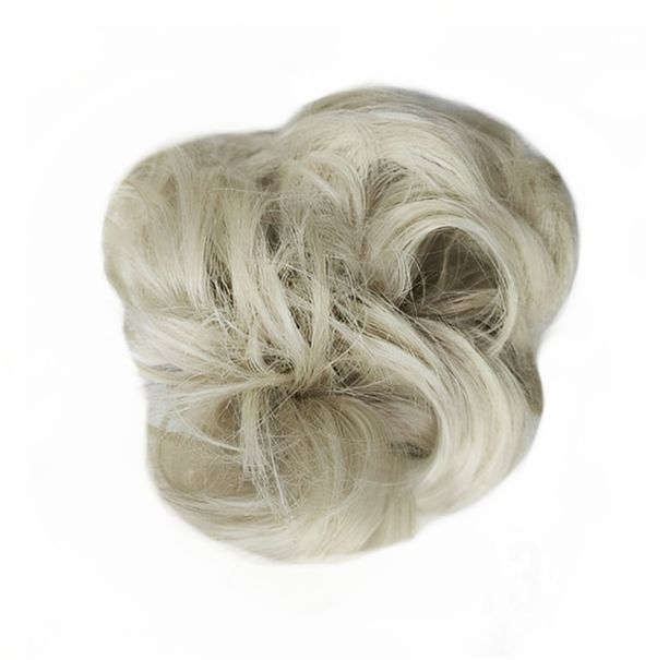 Messy Chignon Scrunchie Hair Bun Pony Updo For Women - 16T613 Pearl Medium Blonde Mix