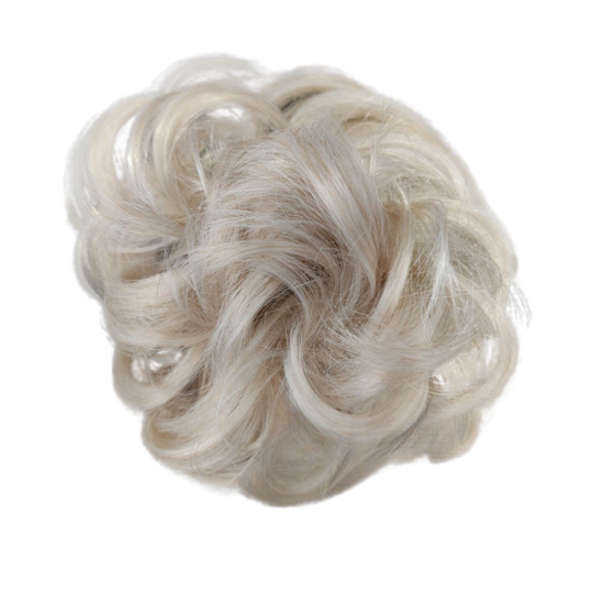 Messy Chignon Scrunchie Hair Bun Pony Updo For Women - 18M60 White Blonde