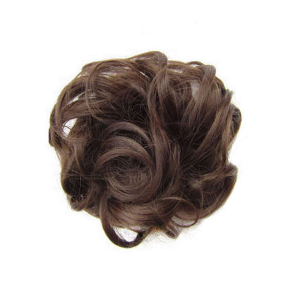 Messy Chignon Scrunchie Hair Bun Pony Updo For Women - 8A Light Natural Brown Scrunchie