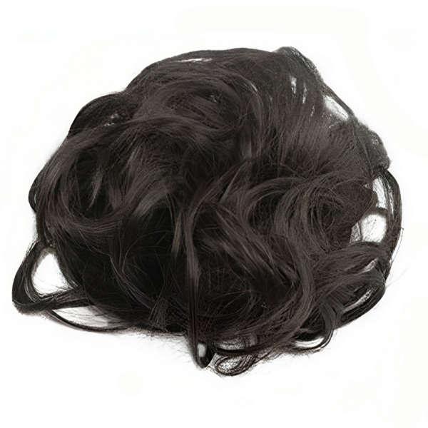 Messy Chignon Scrunchie Hair Bun Pony Updo For Women - Darkest Brown (2)