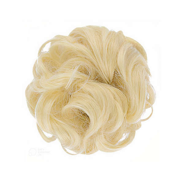 Messy Chignon Scrunchie Hair Bun Pony Updo For Women - 613 Light Bleach Blonde