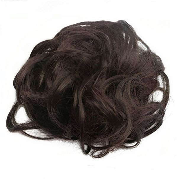 Messy Chignon Scrunchie Hair Bun Pony Updo For Women - Dark Chocolate (4)