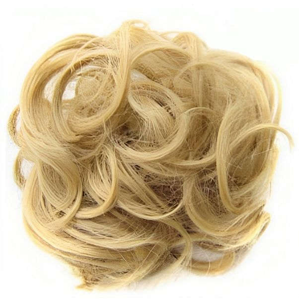 Messy Chignon Scrunchie Hair Bun Pony Updo For Women - Medium Golden Blonde (22)