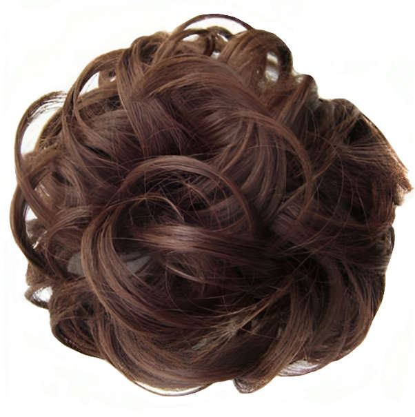 Messy Chignon Scrunchie Hair Bun Pony Updo For Women - Chocolate Chestnut Mix (4-30)