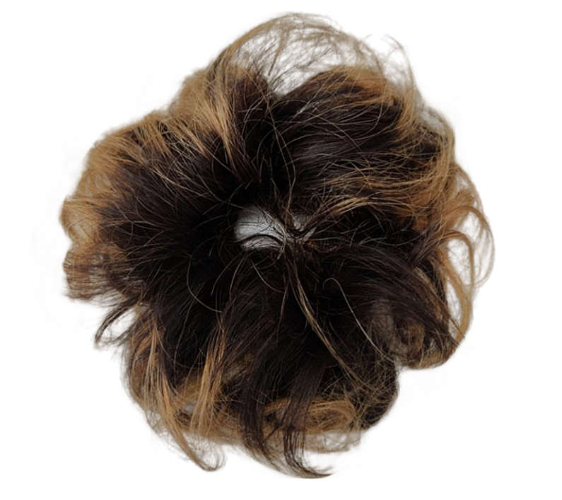 XL 100% Brazilian Remy Human Hair Scrunchie - 1b-27 Ombre Black/Strawberry