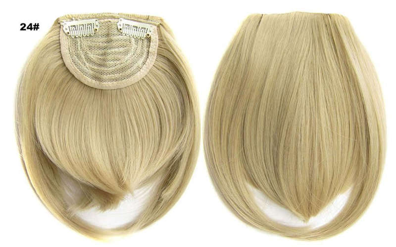 Clip in Bangs Fringe Front One Piece Hair Extensions with Temples - 24 ash blonde