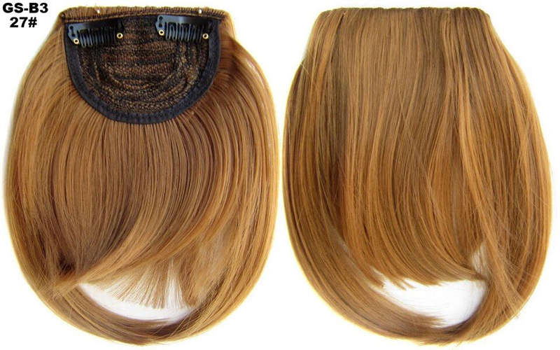 Clip in Bangs Fringe Front One Piece Hair Extensions with Temples - 27 Strawberry blonde