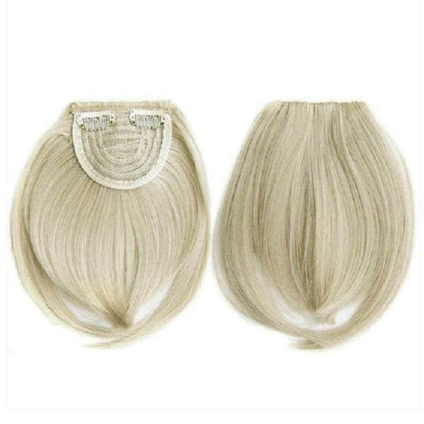 Clip in Bangs Fringe Front One Piece Hair Extensions with Temples - 613 Beach Blonde