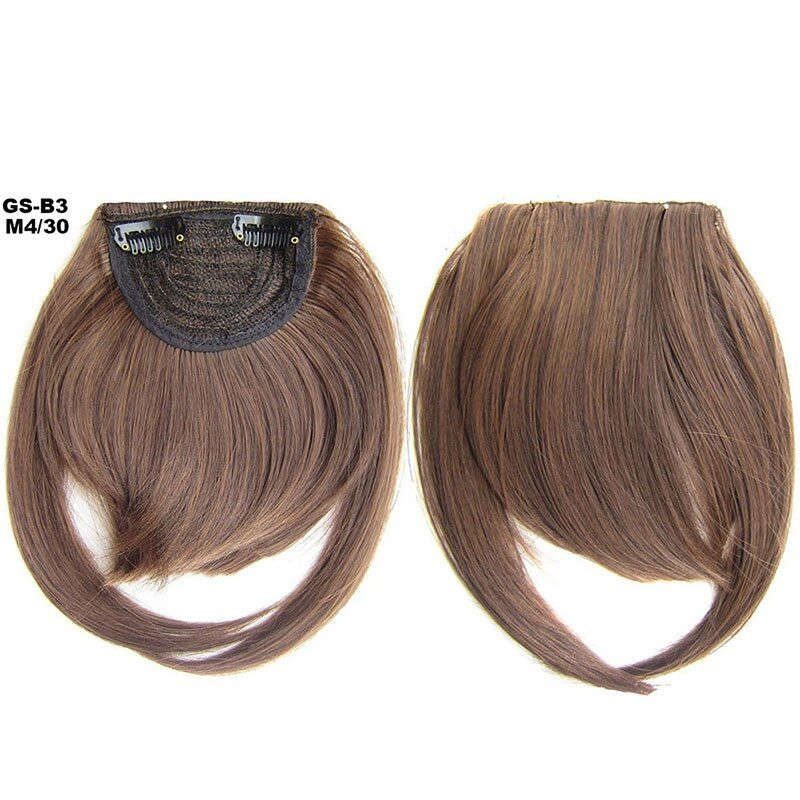 Clip in Bangs Fringe Front One Piece Hair Extensions with Temples - M4-30 light brown mix