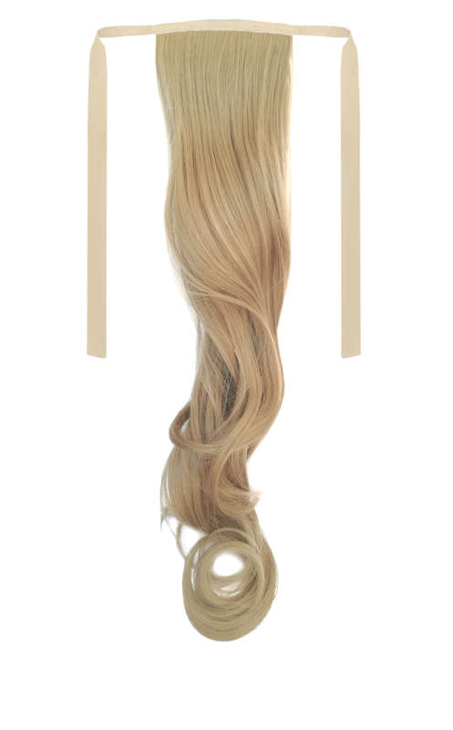 Tie-On Wavy Ponytail 55cm With Ribbons & Clip - 16 Ash Dark Blonde