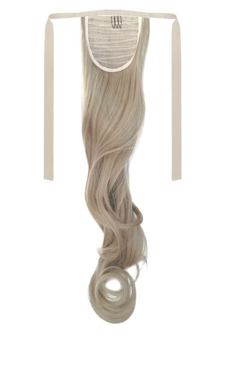 Tie-On Wavy Ponytail 55cm With Ribbons & Clip - 18 Medium Blonde