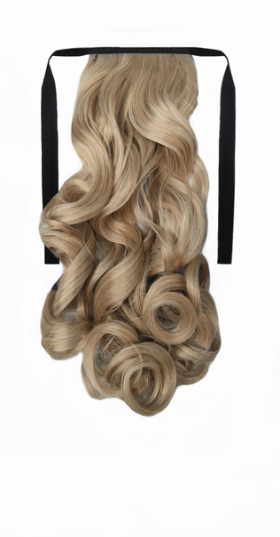 Tie-On Wavy Ponytail 55cm With Ribbons & Clip - M27-613 Light Caramel