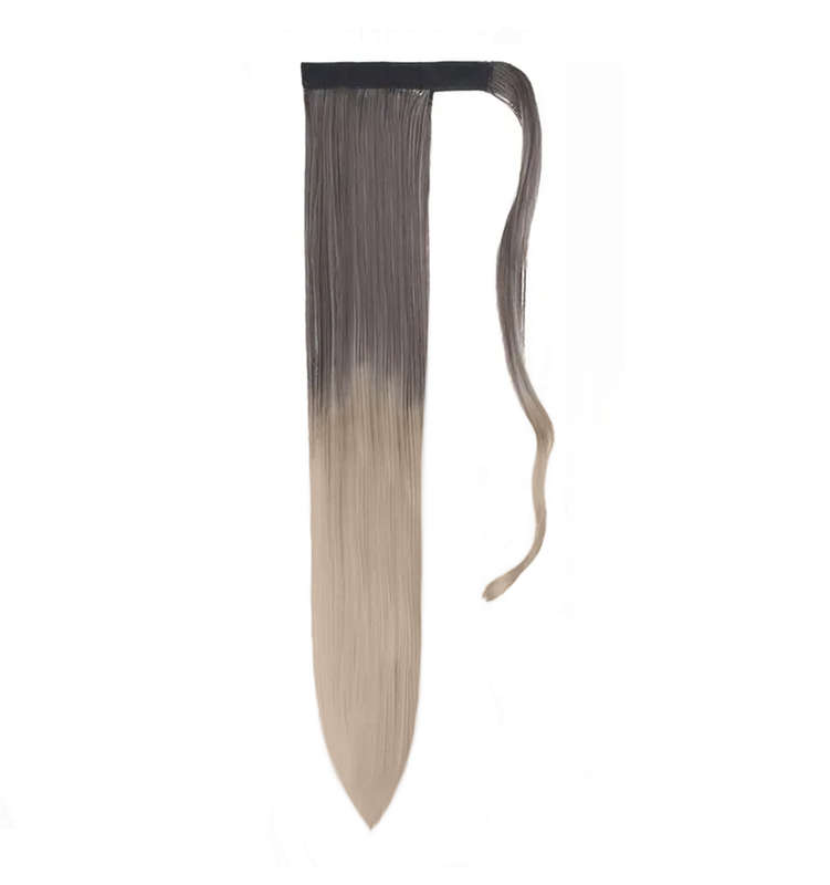 Self-Fastening Wrap Straight Ponytail 55cm - 1T14 Ash Ombre