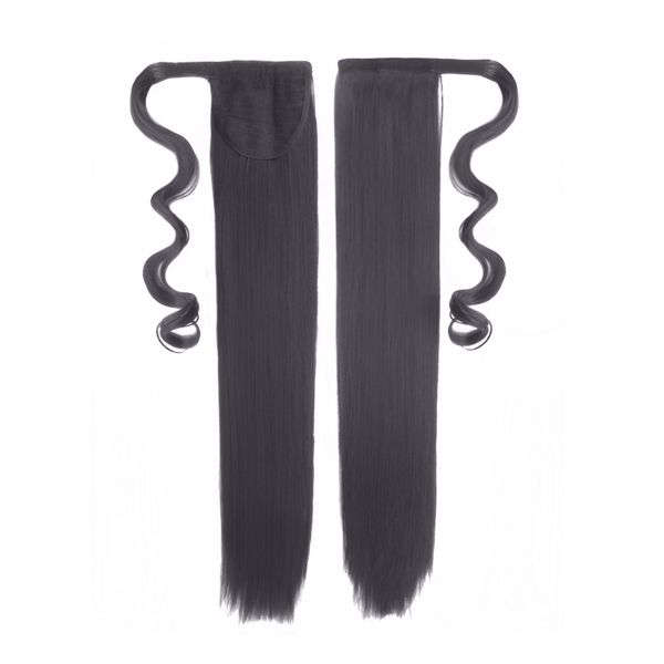 Self-Fastening Wrap Straight Ponytail 55cm - 2 Dark brown