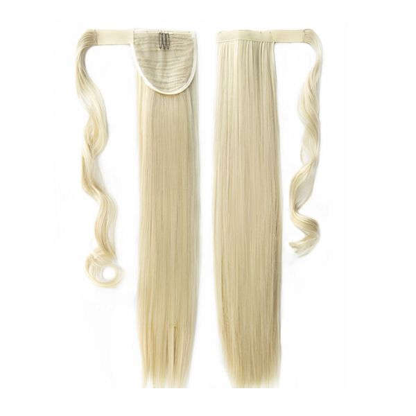 Self-Fastening Wrap Straight Ponytail 55cm - 22-613 Light blonde mix color