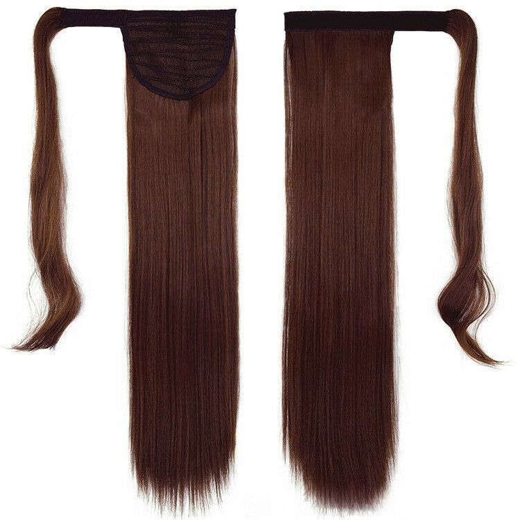 Self-Fastening Wrap Straight Ponytail 55cm - 33 Mahogany brown