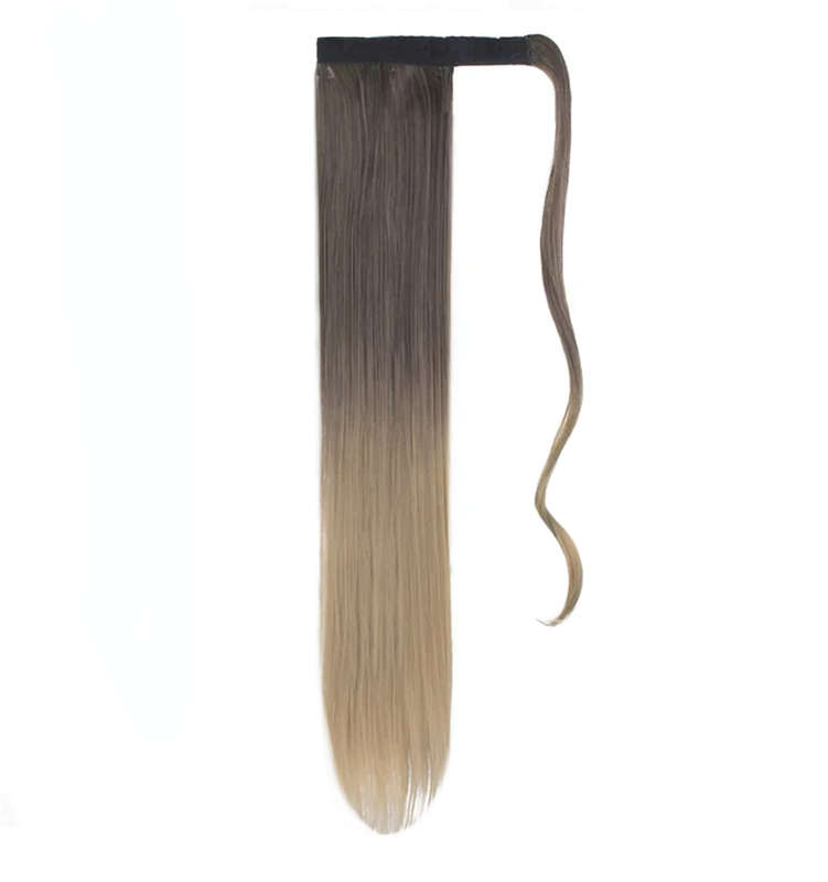 Self-Fastening Wrap Straight Ponytail 55cm - 4T24 Ash Mix