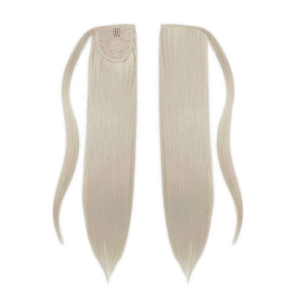Self-Fastening Wrap Straight Ponytail 55cm - 88 Ash Platinum blonde