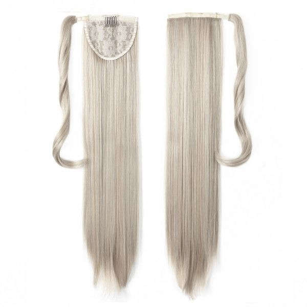 Self-Fastening Wrap Straight Ponytail 55cm - 88-60 Ash Platinum blonde mix