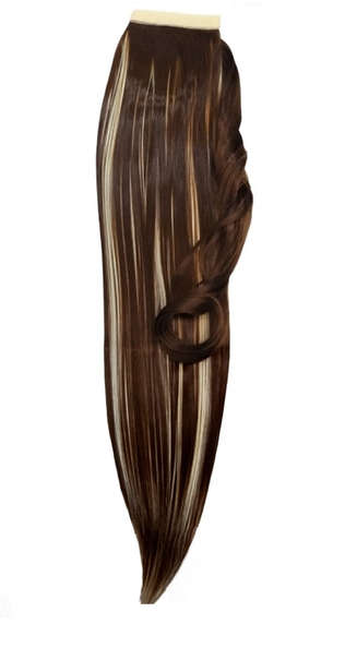 Self-Fastening Wrap Straight Ponytail 55cm - 9hh613 Brown/Blonde mix