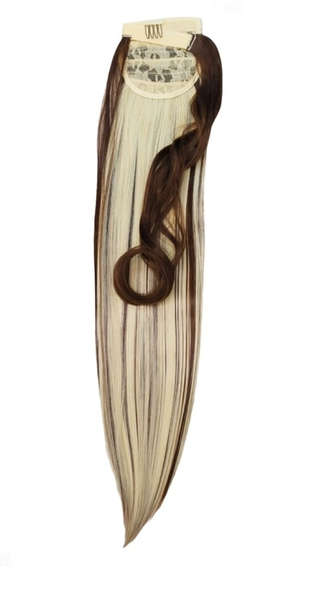 Self-Fastening Wrap Straight Ponytail 55cm - 9hh613 Brown/Blonde mix