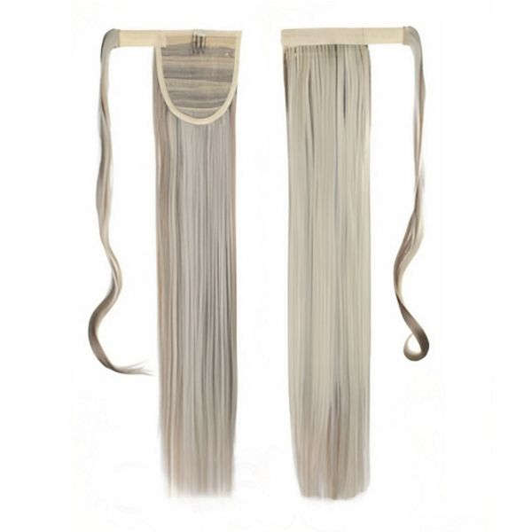 Self-Fastening Wrap Straight Ponytail 55cm - F9A613 Ash light brown blonde mix