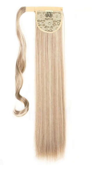 Self-Fastening Wrap Straight Ponytail 55cm - m18-613 Light brown/Blonde mix