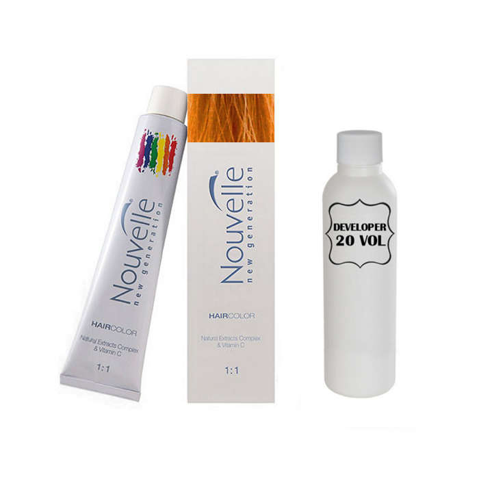 Nouvelle Professional Permanent Hair Tint Dye 100ml + 100ml 20vol developer - 9.41 Sun stone