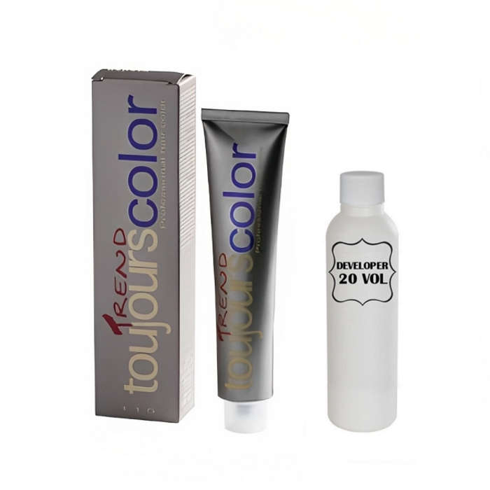 Toujours Trend Permanent Dye 100ml +100ml 20vol Developer - 7.34 Medium-Brown