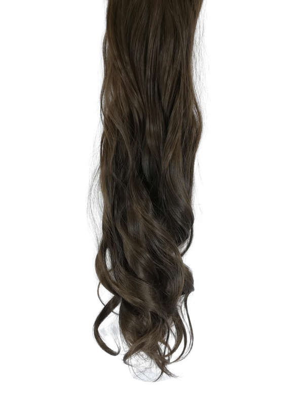 10 Piece Wavy Long 55-60cm Full Head Clip-on Hair Extensions XXL - 4 Chocolate Brown