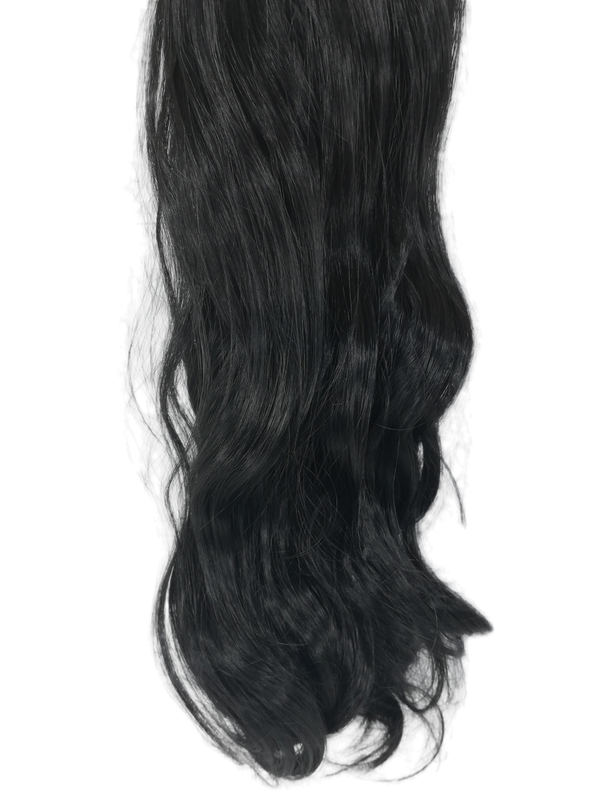 10 Piece Wavy Long 55-60cm Full Head Clip-on Hair Extensions XXL - 1 Jet Black