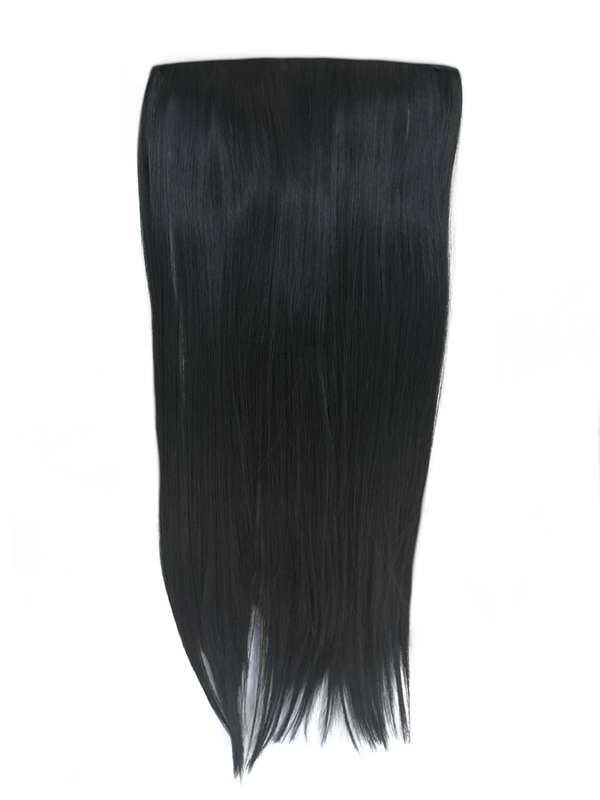 1 Piece Straight 5 Clip Synthetic Hair Extension XXL 60cm - 1B Natural Black
