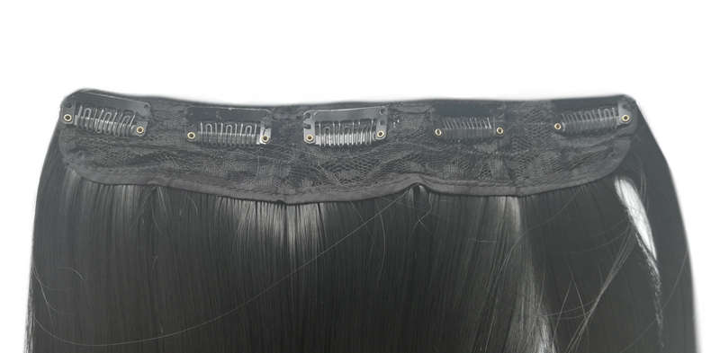 1 Piece Straight 5 Clip Synthetic Hair Extension XXL 60cm - 1B Natural Black
