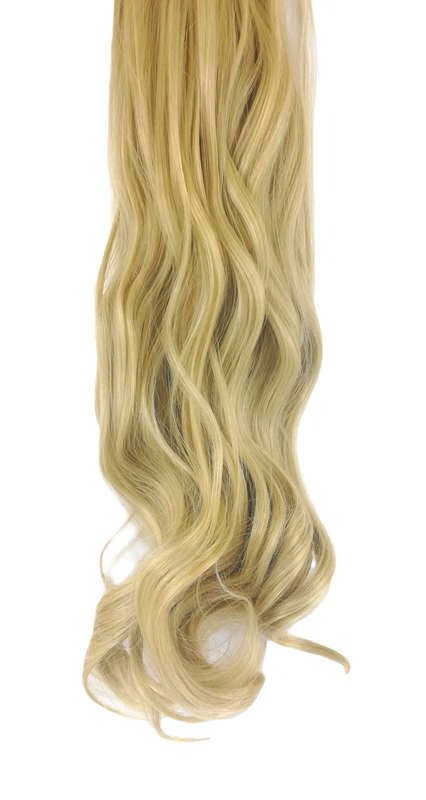 10 Piece Wavy Long 55-60cm Full Head Clip-on Hair Extensions XXL - 24H-613 Latte Blonde Mix
