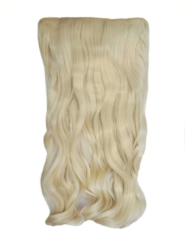 1 Piece Wavy 5 Clip Synthetic Hair Extension XXL 60cm - 60-613 MId-Platinum Blonde