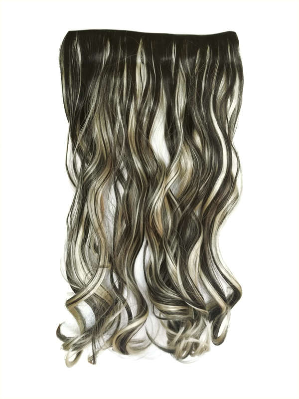 1 Piece Wavy 5 Clip Synthetic Hair Extension XXL 60cm - 4-88 Expresso Blonde Mix