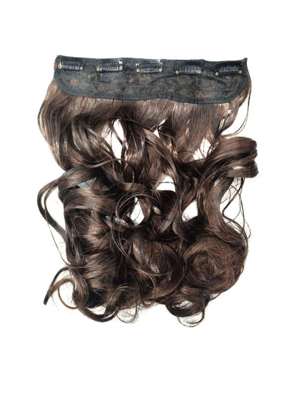 1 Piece Wavy 5 Clip Synthetic Hair Extension XXL 60cm - 2-30 Dark Brown Mix