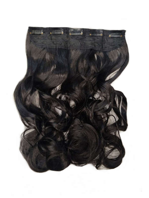 1 Piece Wavy 5 Clip Synthetic Hair Extension XXL 60cm - 2 Darkest Brown